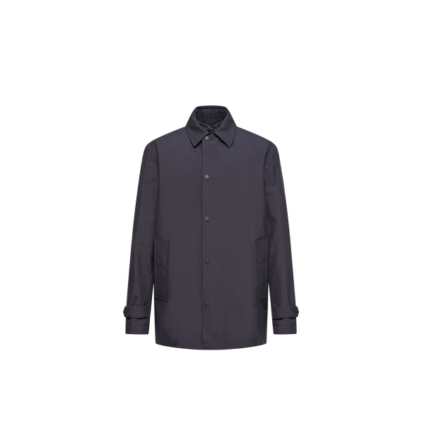 Moncler Brecon Mid-Length 3-in-1 Down Shirt Jacket in Dark Blue | Men's Coats | Coveti