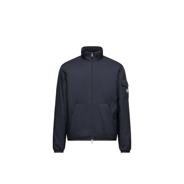 Moncler Breezes Short Padded Jacket in Navy Blue | Men's Jackets | Coveti