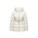 Moncler Brosse Diagonal-Quilted Hooded Short Down Jacket in White | Women's Puffer Jackets | Coveti
