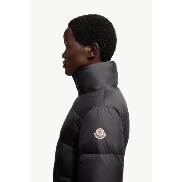 Moncler Brossette Short Down Jacket in Black, view 3 | Women's Puffer Jackets | Coveti