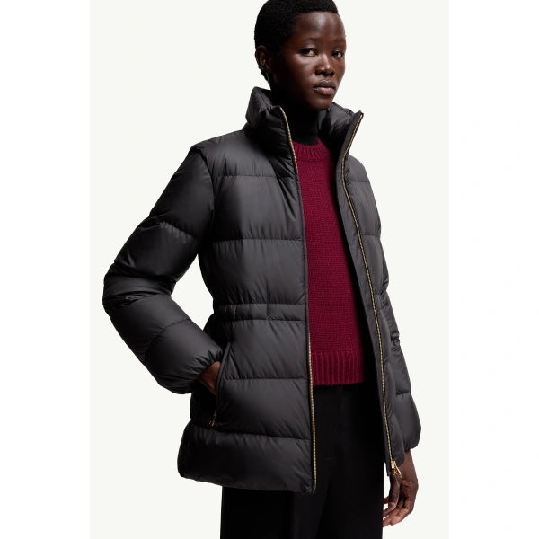 Moncler Brossette Short Down Jacket in Black, view 6 | Women's Puffer Jackets | Coveti