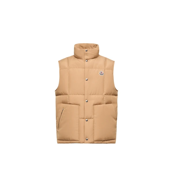 Moncler Brumelune Down Gilet in Beige | Men's Jackets | Coveti