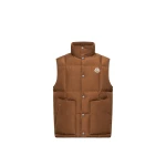 Moncler Brumelune Down Gilet in Brown | Men's Jackets | Coveti