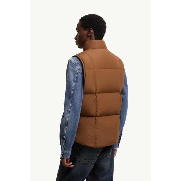 Moncler Brumelune Down Gilet in Brown, view 5 | Men's Jackets | Coveti