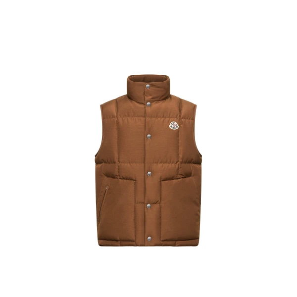 Moncler Brumelune Down Gilet in Brown | Men's Jackets | Coveti