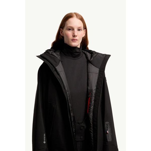 Moncler Bwindis Hooded GORE-TEX Laminate Insulated Ski Jacket in Black, view 6 | Women's Ski Jackets | Coveti