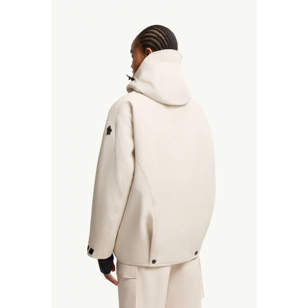 Moncler Bwindis Hooded GORE-TEX Laminate Insulated Ski Jacket in White Ivory, view 5 | Women's Ski Jackets | Coveti