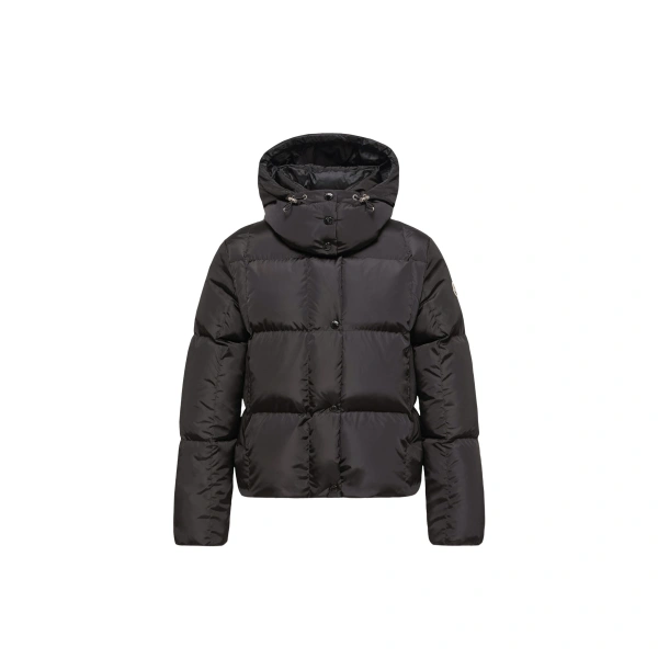 Moncler Castelnew Hooded Short Down Jacket in Black | Women's Puffer Jackets | Coveti