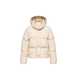 Moncler Castelnew Hooded Short Down Jacket in White Ivory | Women's Puffer Jackets | Coveti