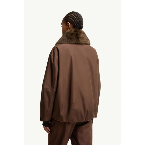 Moncler Caurel GORE-TEX Shearling-Trimmed Insulated Ski Jacket in Brown, view 5 | Women's Ski Jackets | Coveti