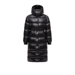 Moncler Cavettaz Hooded Long Down Jacket in Black | Women's Puffer and Down Coats | Coveti