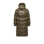 Moncler Cavettaz Hooded Long Down Jacket in Dark Green Moncler Cavettaz Hooded Long Down Jacket in Dark Green | Women's Puffer and Down Coats | Coveti