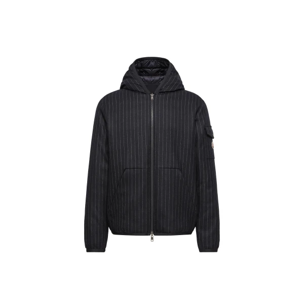 Moncler Ceze Reversible Hooded Short Jacket in Dark Blue | Men's Jackets | Coveti
