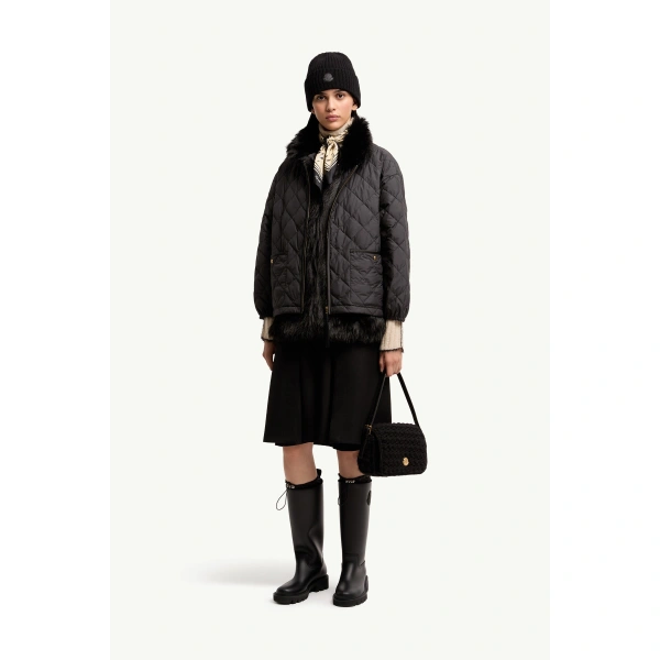 Moncler Chaleureux 3-in-1 Short Down Jacket in Black, view 2 | Women's Puffer Jackets | Coveti