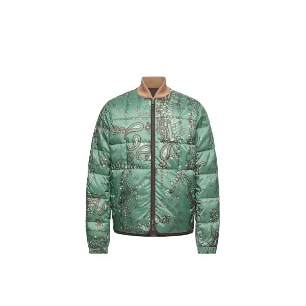 Moncler Chalvron Reversible Down Bomber Jacket in Green & Brown | Men's Jackets | Coveti
