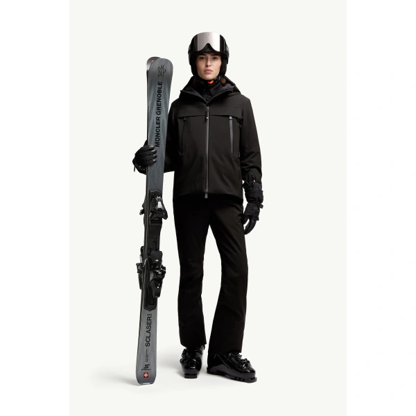 Moncler Chanavey Hooded Ski Jacket in Black, view 2 | Women's Ski Jackets | Coveti