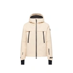Moncler Chanavey Hooded Ski Jacket in White Ivory | Women's Ski Jackets | Coveti