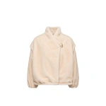Moncler Chardonneret 2-in-1 Reversible Teddy Down Jacket in White Ivory | Women's Puffer Jackets | Coveti