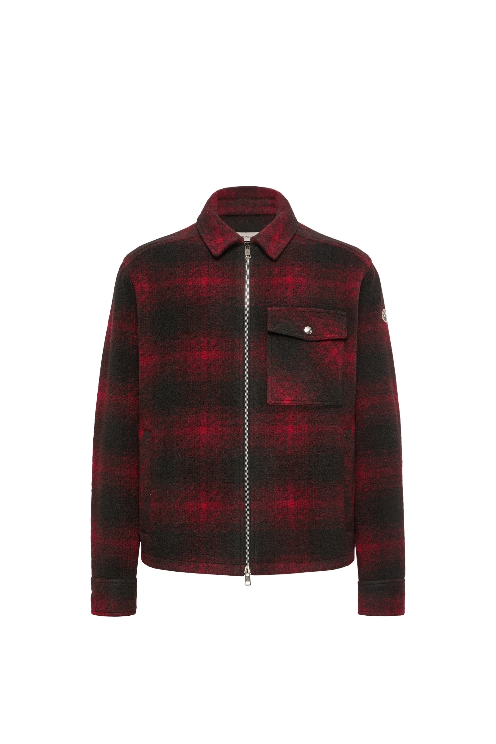 Moncler Check Jersey Zip-up Shirt Jacket in Black & Red Moncler Check Jersey Zip-up Shirt Jacket in Black & Red | Men's Jackets | Coveti