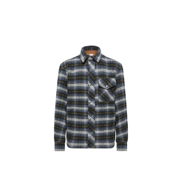 Moncler Check Wool Shirt Jacket in Black | Men's Jackets | Coveti