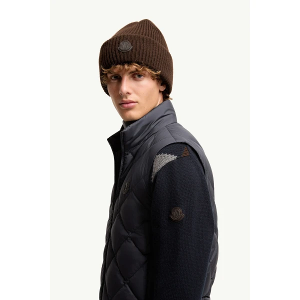 Moncler Chobe Diamond Quilted Down Vest in Dark Blue, view 3 | Men's Jackets | Coveti