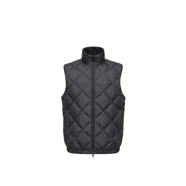 Chobe Diamond Quilted Down Vest in Dark Blue
