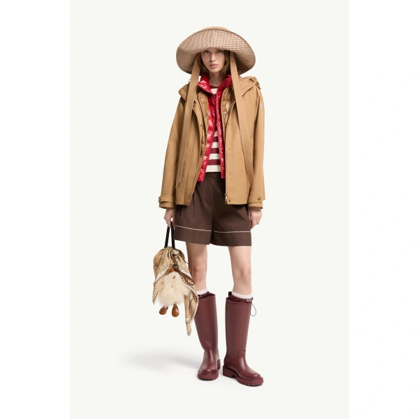 Moncler Chocard 3-in-1 Short Down Jacket in Beige, view 2 | Women's Puffer Jackets | Coveti