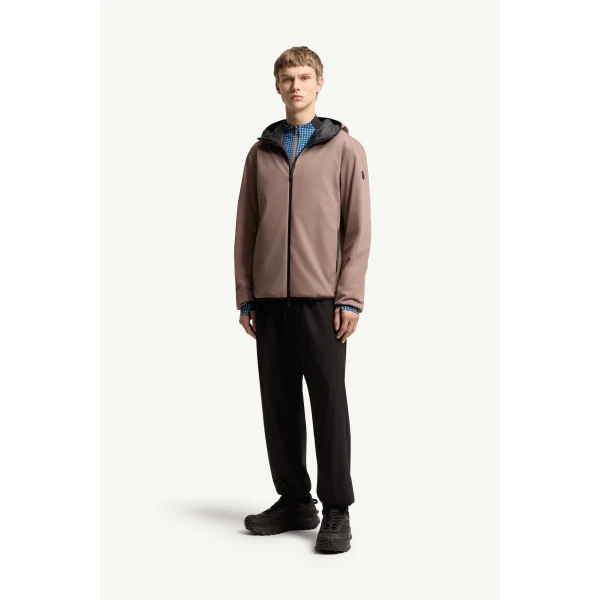Moncler Ciampolin Hooded Down Jacket in Light Brown, view 2 | Men's Jackets | Coveti