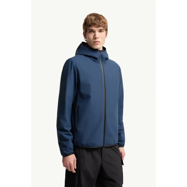 Moncler Ciampolin Hooded Down Jacket in Navy Blue, view 4 | Men's Jackets | Coveti