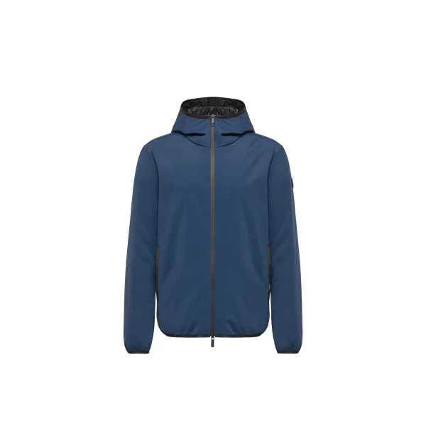 Ciampolin Hooded Down Jacket in Navy Blue
