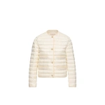 Moncler Circaete Braided Trim Short Down Jacket in White Ivory | Women's Puffer Jackets | Coveti