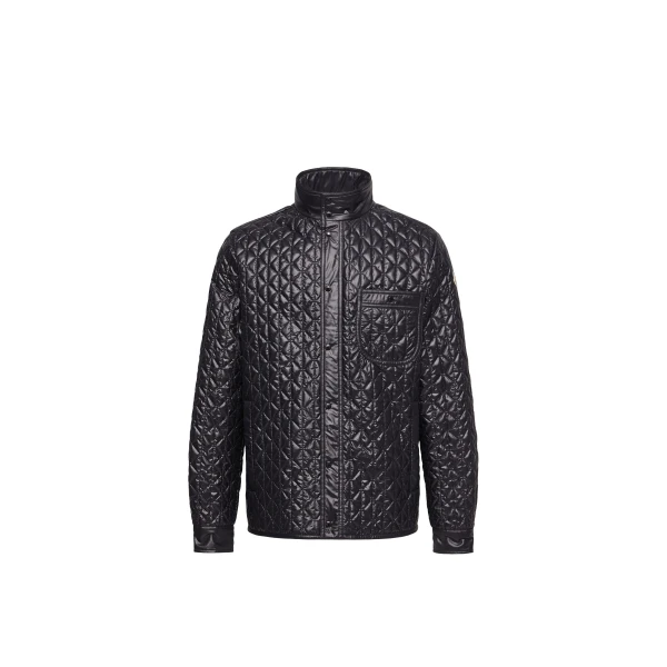 Moncler Cleorine Geometric-Quilted Padded Jacket in Navy Blue | Men's Jackets | Coveti
