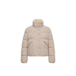 Moncler Cloante Short Down Jacket in Light Beige | Women's Puffer Jackets | Coveti