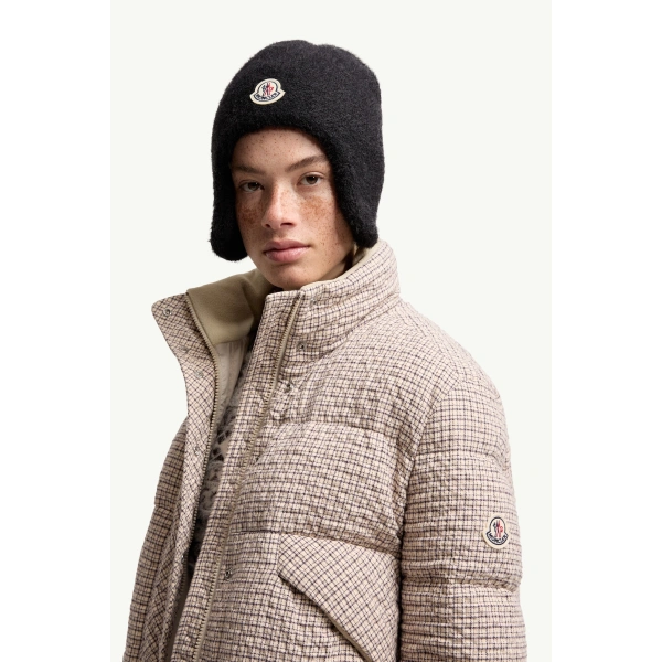 Moncler Cloante Short Down Jacket in Light Beige, view 3 | Women's Puffer Jackets | Coveti