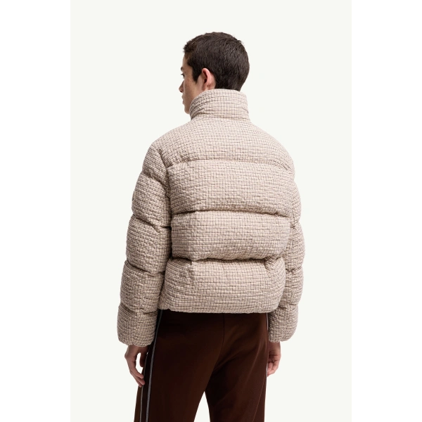 Moncler Cloante Short Down Jacket in Light Beige, view 5 | Women's Puffer Jackets | Coveti