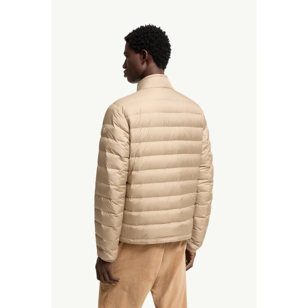 Moncler Clorin Short Down Jacket in Beige, view 5 | Men's Jackets | Coveti
