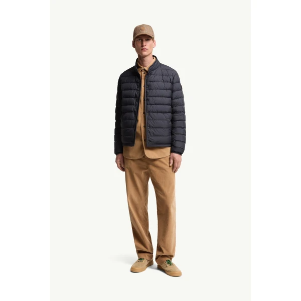 Moncler Clorin Short Down Jacket in Dark Blue, view 2 | Men's Jackets | Coveti