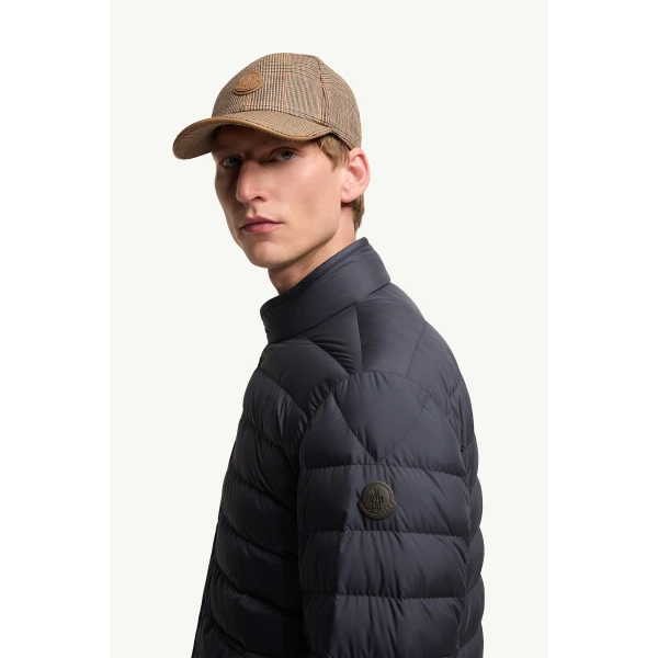 Moncler Clorin Short Down Jacket in Dark Blue, view 3 | Men's Jackets | Coveti