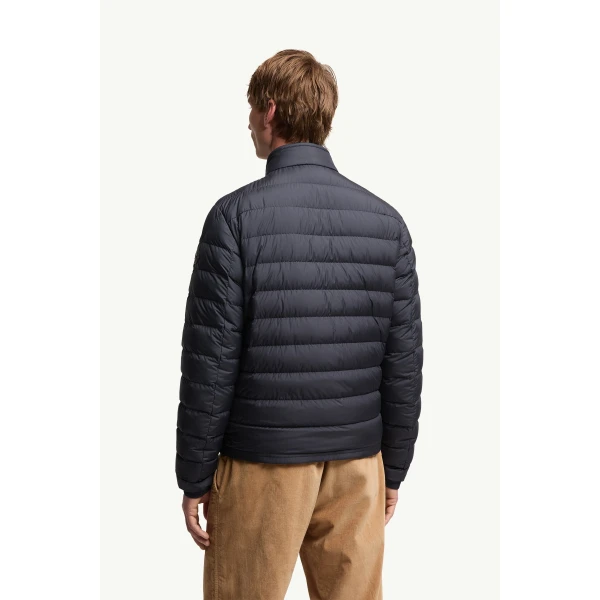 Moncler Clorin Short Down Jacket in Dark Blue, view 5 | Men's Jackets | Coveti