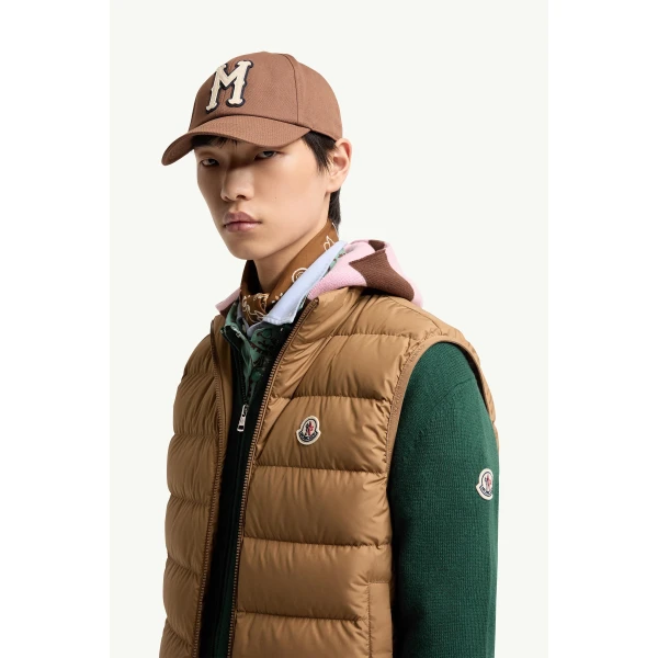Moncler Contrin Down Gilet in Beige, view 3 | Men's Jackets | Coveti