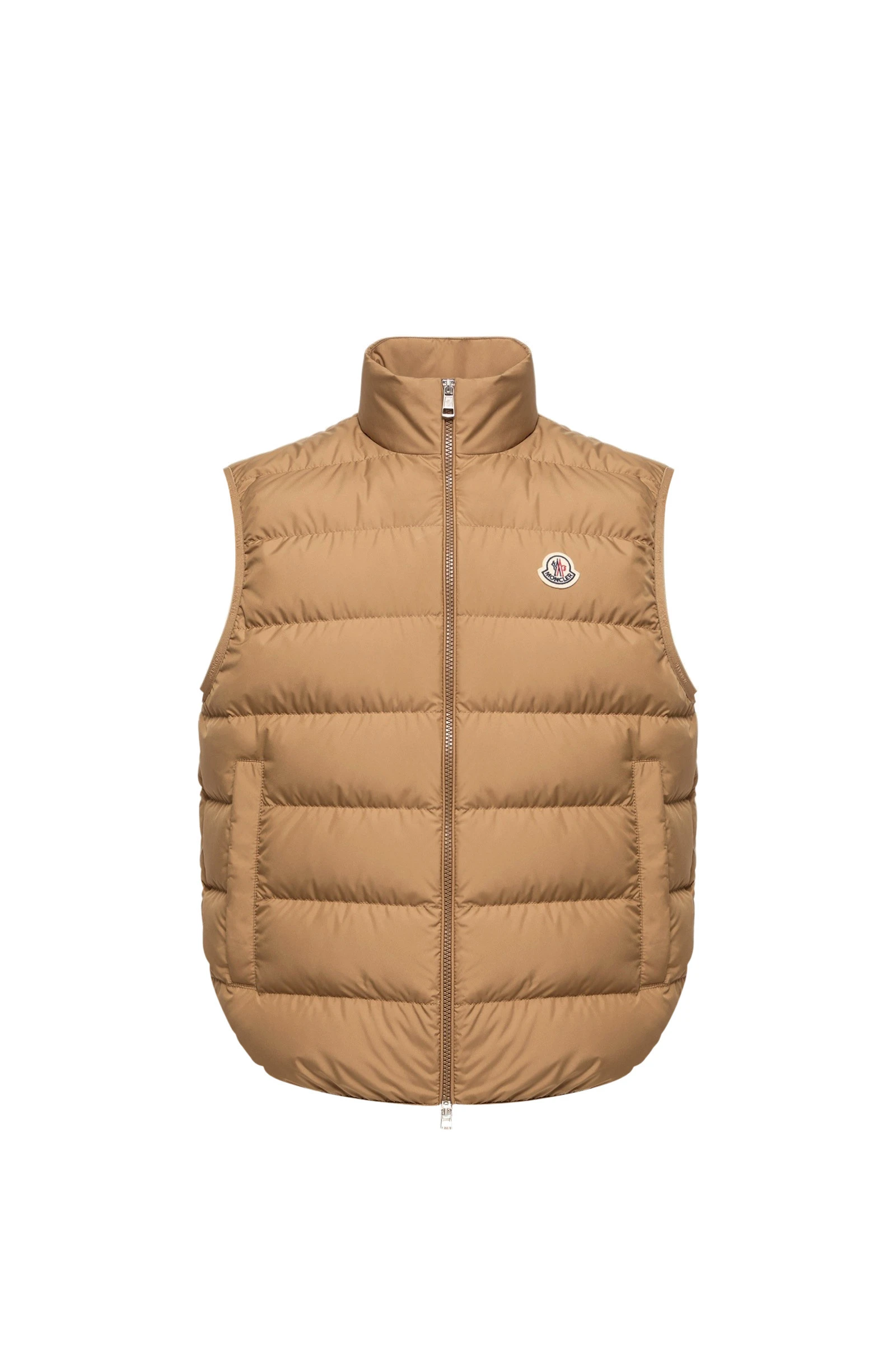 Moncler Contrin Down Gilet in Beige Moncler Contrin Down Gilet in Beige | Men's Jackets | Coveti