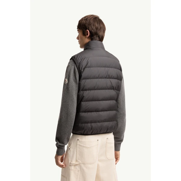 Moncler Contrin Down Gilet in Black, view 5 | Men's Jackets | Coveti