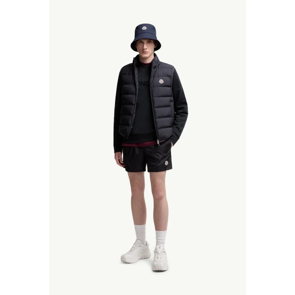 Moncler Contrin Down Gilet in Navy Blue, view 2 | Men's Jackets | Coveti