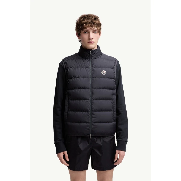 Moncler Contrin Down Gilet in Navy Blue, view 4 | Men's Jackets | Coveti
