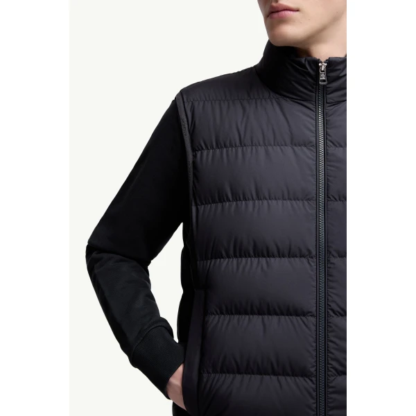 Moncler Contrin Down Gilet in Navy Blue, view 6 | Men's Jackets | Coveti