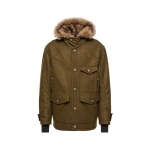 Moncler Cooper Hooded Shearling-Trimmed Padded Mid-Length Jacket in Brown | Men's Jackets | Coveti