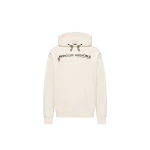 Moncler Coordinates Logo Cotton Hoodie in White | Men's Sweatshirts | Coveti