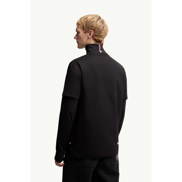 Moncler Coordinates Logo Cotton T-Shirt in Black, view 5 | Men's T-shirts | Coveti