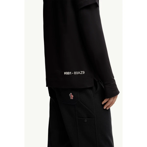 Moncler Coordinates Logo Cotton T-Shirt in Black, view 6 | Men's T-shirts | Coveti