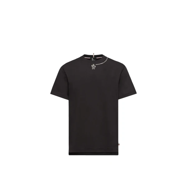 Moncler Coordinates Logo Cotton T-Shirt in Black | Men's T-shirts | Coveti